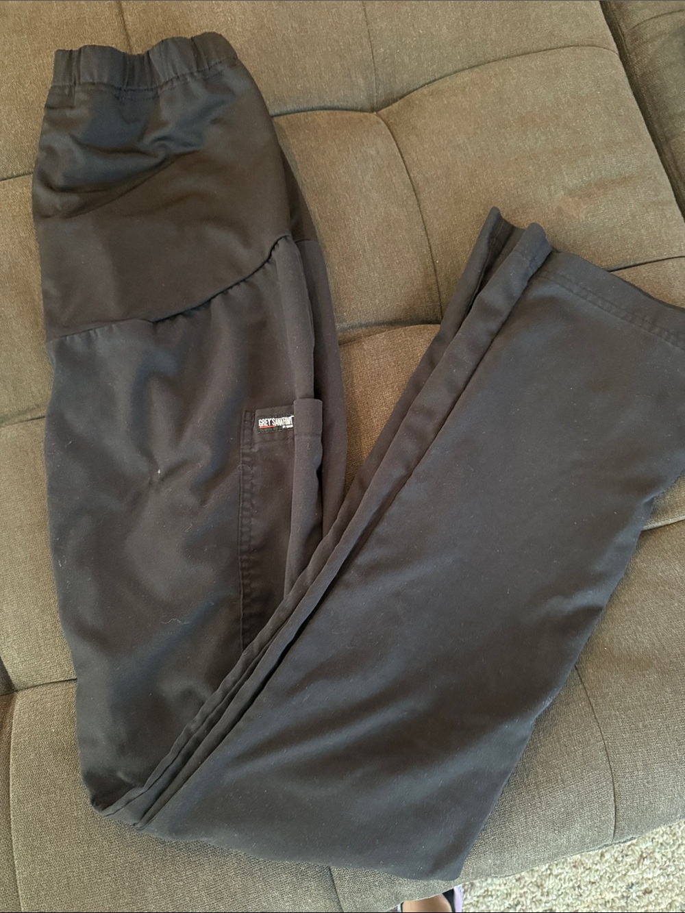 Grey's Anatomy Black Jogger-Style Scrub Pants